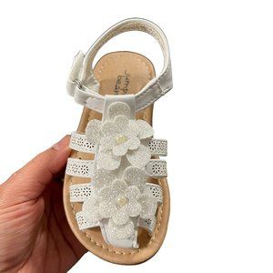 Jumping Beans Baby Toddler Girls Fashion Sandal Size 7 White Casual Stylish Shoe